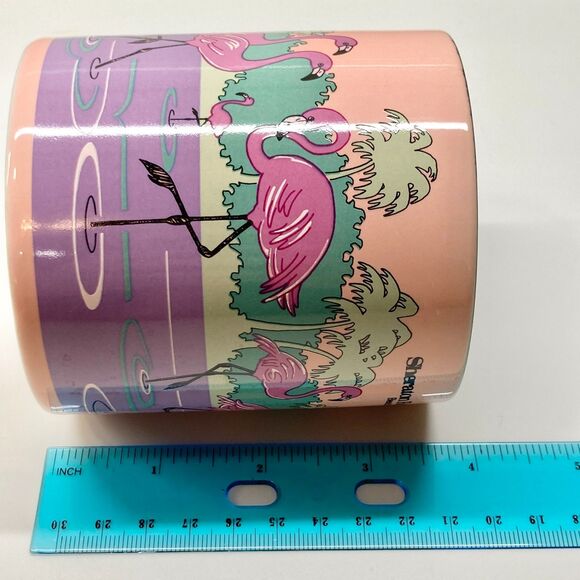 Vtg Sheraton Royal Biscayne Bay Miami Resort Hotel Coffee Mug Cup Flamingo Deco - Picture 11 of 11